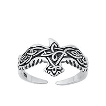 Load image into Gallery viewer, Sterling Silver Oxidized Aztec Bird Toe Ring