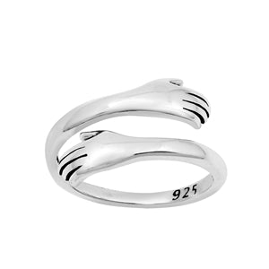Sterling Silver Oxidized Hug Toe Ring