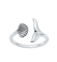 Load image into Gallery viewer, Sterling Silver Oxidized Fish Tail Toe Ring