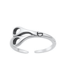 Load image into Gallery viewer, Sterling Silver Oxidized Scissors Toe Ring