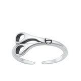 Sterling Silver Oxidized Scissors Toe Ring