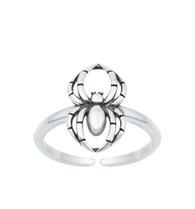Sterling Silver Oxidized Spider Toe Ring