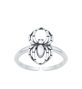Sterling Silver Oxidized Spider Toe Ring