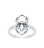 Sterling Silver Oxidized Spider Toe Ring