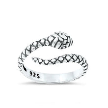 Load image into Gallery viewer, Sterling Silver Oxidized Snake Toe Ring