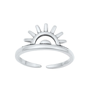 Sterling Silver Oxidized Sunset Toe Ring
