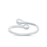 Sterling Silver Rhodium Plated Toe Ring-5.6 mm