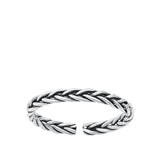 Sterling Silver Oxidized Rope Toe Ring