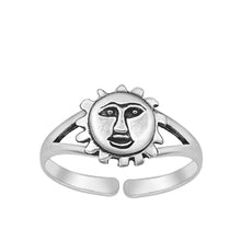 Load image into Gallery viewer, Sterling Silver Oxidized Sun Toe Ring-8 mm