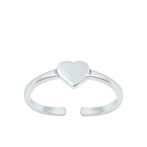 Sterling Silver Oxidized Heart Toe Ring