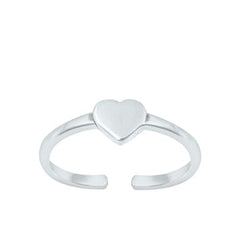 Sterling Silver Oxidized Heart Toe Ring