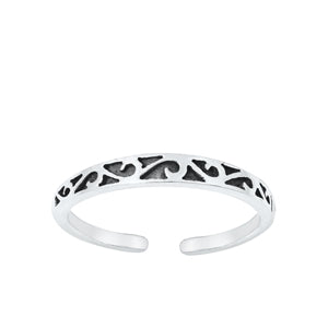 Sterling Silver Oxidized Toe Ring-2.6 mm