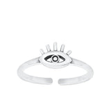 Sterling Silver Oxidized Eye Toe Ring