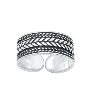 Sterling Silver Oxidized Bali Toe Ring-6.5 mm