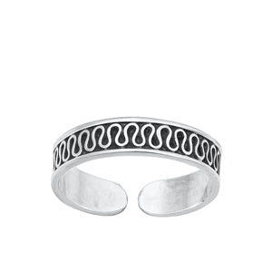 Sterling Silver Bali Swirl Toe Ring-3.5 mm