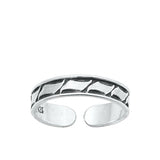 Sterling Silver Oxidized Bali Toe Ring-3.5 mm