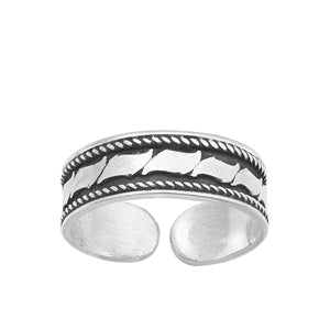 Sterling Silver Oxidized Bali Toe Ring-4.7 mm
