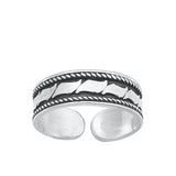 Sterling Silver Oxidized Bali Toe Ring-4.7 mm