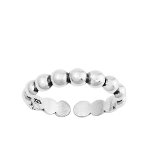 Sterling Silver Oxidized Bead Toe Ring