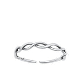 Sterling Silver Oxidized Toe Ring-2.3 mm