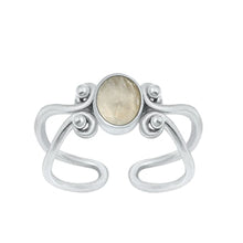 Load image into Gallery viewer, Sterling Silver Oxidized Moonstone Toe Ring