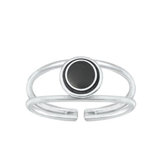 Load image into Gallery viewer, Sterling Silver Oxidized Black Agate Stone Toe Ring-6.9mm