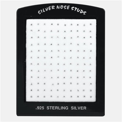 Sterling Silver Clear CZ Ball/Bone End Nose Studs-120 Pieces