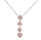 Sterling Silver Necklace Spade, Clover, Diamond and Heart With CZ