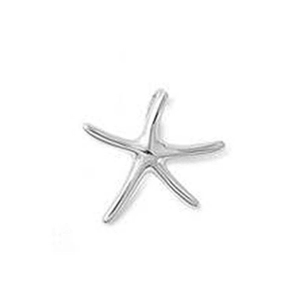 Sterling Silver Plain Starfish Pendant with Pendant Height of 28MM