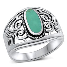 Load image into Gallery viewer, Sterling Silver Genuine Turquoise Stone Ring