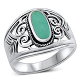 Sterling Silver Genuine Turquoise Stone Ring