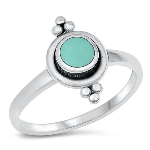 Sterling Silver Genuine Turquoise Stone Ring