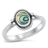 Sterling Silver Abalone Stone Ring