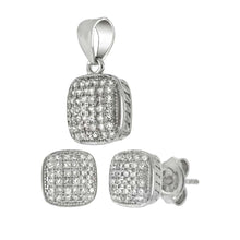 Load image into Gallery viewer, Sterling Silver Micro Pave Cubic Zirconia Set