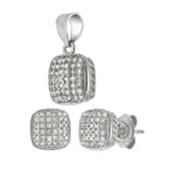 Sterling Silver Micro Pave Cubic Zirconia Set