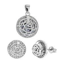 Load image into Gallery viewer, Sterling Silver CZ Earrings And Pendant SetAnd Pendant Weight 4.2gramAnd Earrings Weight 3.0gram