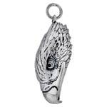 Load image into Gallery viewer, Sterling Silver Eagle Head With Red Eyes Oxidized Pendant