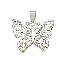 Load image into Gallery viewer, Sterling Silver Filigree Butterfly Pendant