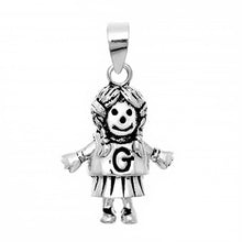 Load image into Gallery viewer, Sterling Silver Oxidized Movable Baby Girl Pendant