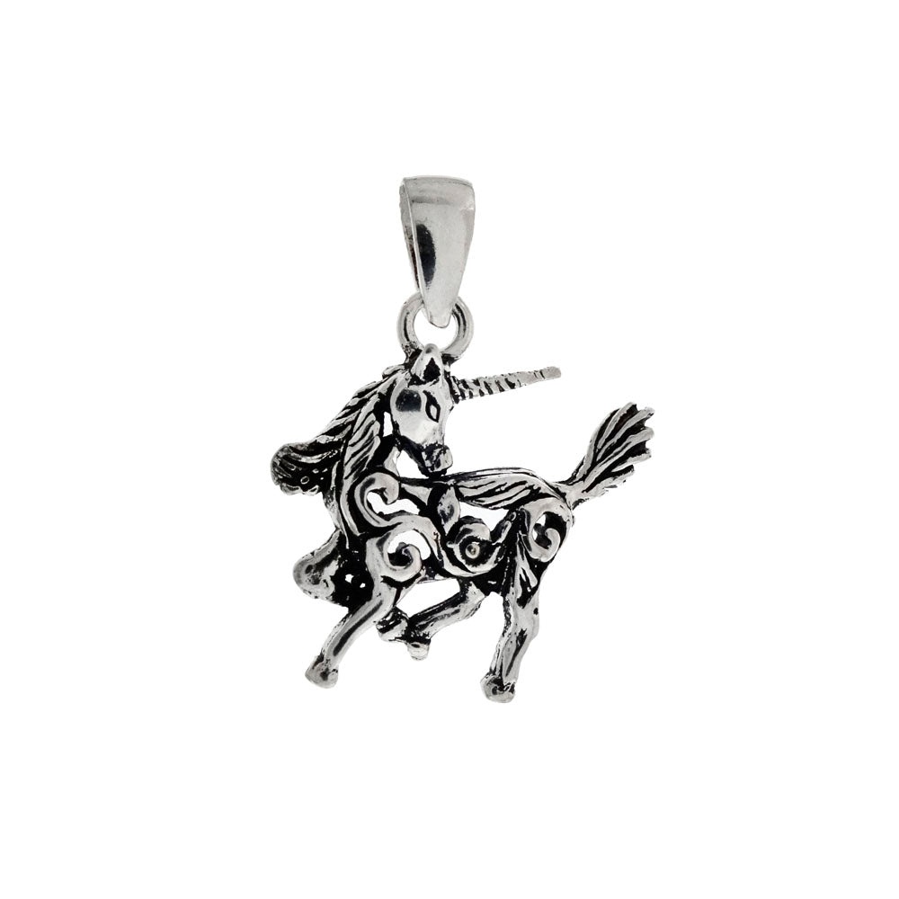 Sterling Silver Unicorn Oxidized Pendant