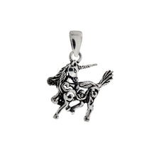 Load image into Gallery viewer, Sterling Silver Unicorn Oxidized Pendant