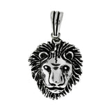 Sterling Silver Lion Head Oxidzed Pendant