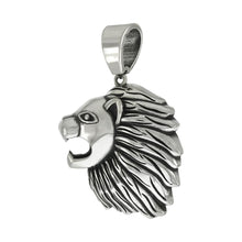 Load image into Gallery viewer, Sterling Silver Lion Head Oxidized Pendant
