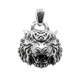 Sterling Silver Tiger-Head Oxidized Pendant