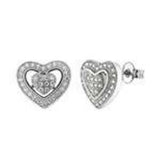 Sterling Silver Pave CZ Heart Post EarringsAnd Weight 3gramAnd Length 0.42 inchesAnd Width 12mm