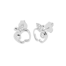 Load image into Gallery viewer, Sterling Silver Rhodium Apple Stud Earrings Width-8mm, Height-9mm