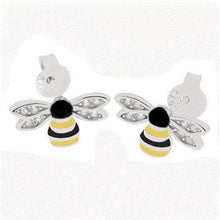 Load image into Gallery viewer, Sterling Silver Bumble Bee Stud Earrings
