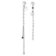 Load image into Gallery viewer, Sterling Silver Freshwater Pearl With Cubic Zirconia Mismatched Dangle