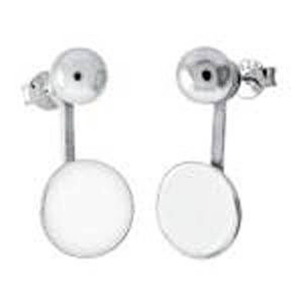 Sterling Silver High Polished Two In One Ball And Round Disc Stud EarringsAnd Weight 3.3 gramAnd Diameter 10 mm