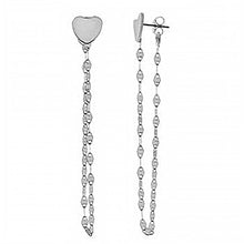 Load image into Gallery viewer, Sterling Silver Confetti Chain With Heart Shaped Italian Earrings